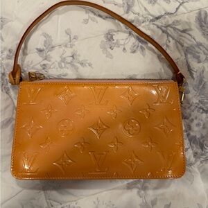 Louis Vuitton Orange Embossed Leather Clutch